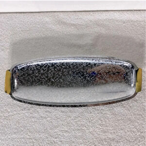 Vintage Gourmates Galvanized Serving Tray With Marbled Bakelite Accents